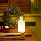 Lampada da Tavolo Candela Luminosa Bianca o Rossa Design di Slide - Fiammetta Viadurini