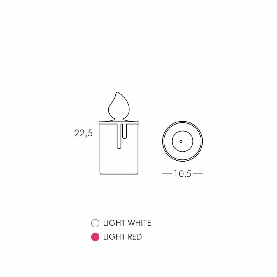Lampada da Tavolo Candela Luminosa Bianca o Rossa Design di Slide - Fiammetta Viadurini