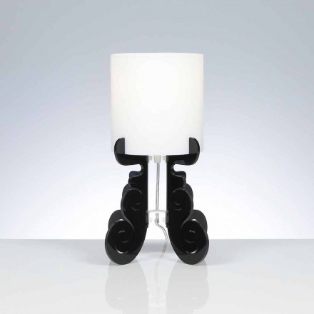 Lampada da tavolo con paralume cilindrico, diametro 18,5 cm, Samanta Viadurini