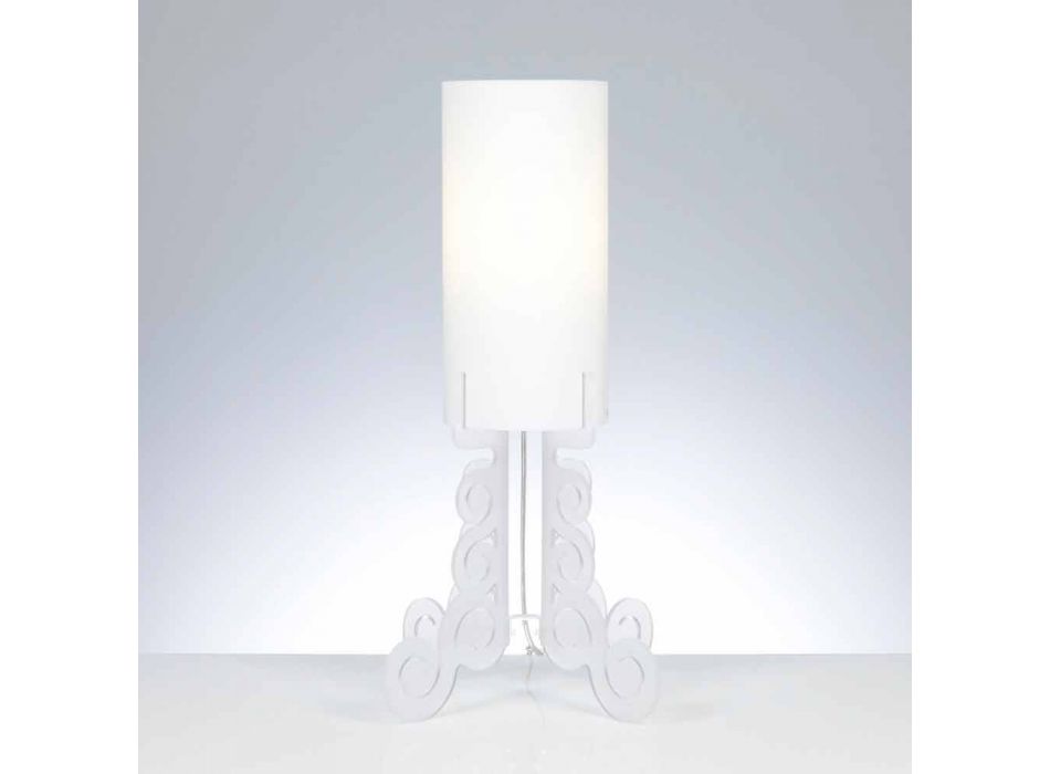 Lampada da tavolo con paralume cilindrico, diametro 26,5 cm, Samanta Viadurini