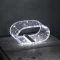 Lampada da Tavolo LED Cristallo Acrilico Foglia Oro, Argento, Rame - Gnassi