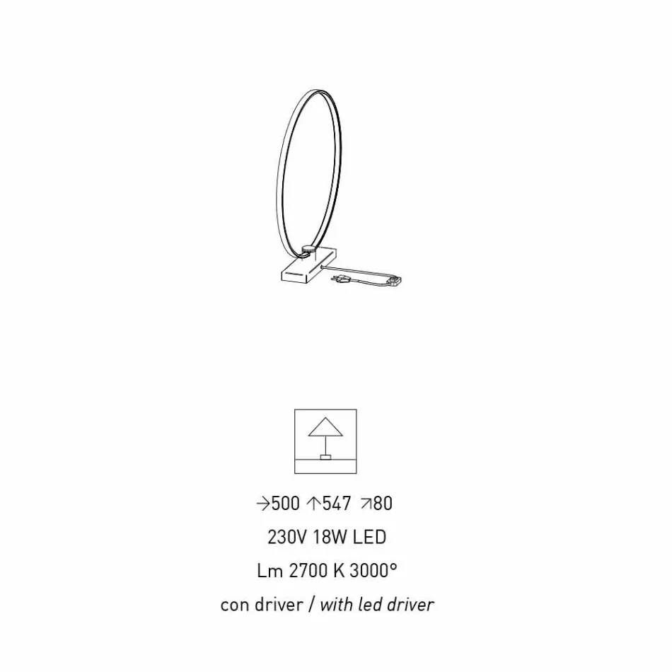 Lampada da Tavolo di Design in Alluminio Nero e Ottone Made in Italy - Norma Viadurini