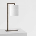 Lampada da Tavolo di Design in Metallo e Lino Bianco Made in Italy - Bali