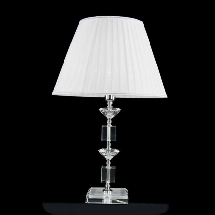 Lampada da tavolo di design in vetro e cristallo Ivy, made in Italy Viadurini