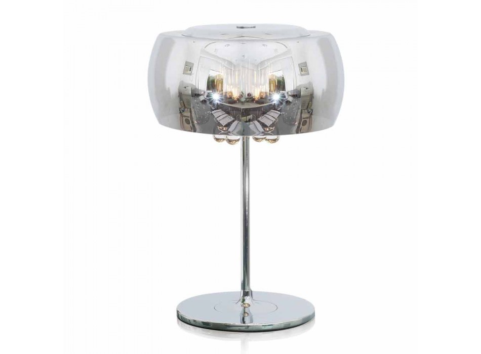 Lampada da Tavolo di Design Moderno in Vetro e Metallo Cromato – Cambria Viadurini