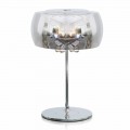 Lampada da Tavolo di Design in Vetro, Cristallo e Metallo Cromato – Cambria