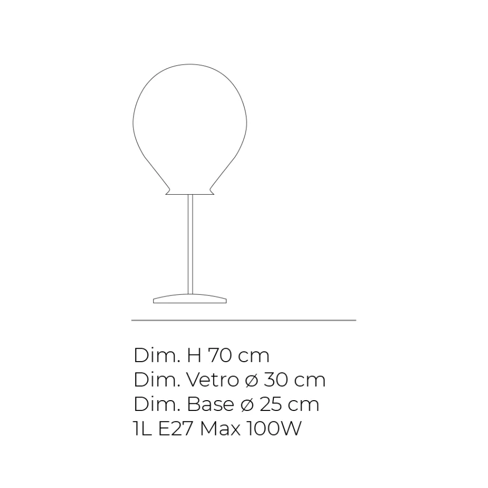 Lampada da Tavolo Grande in Vetro Artigianale Vari Colori Made in Italy - Iride Viadurini