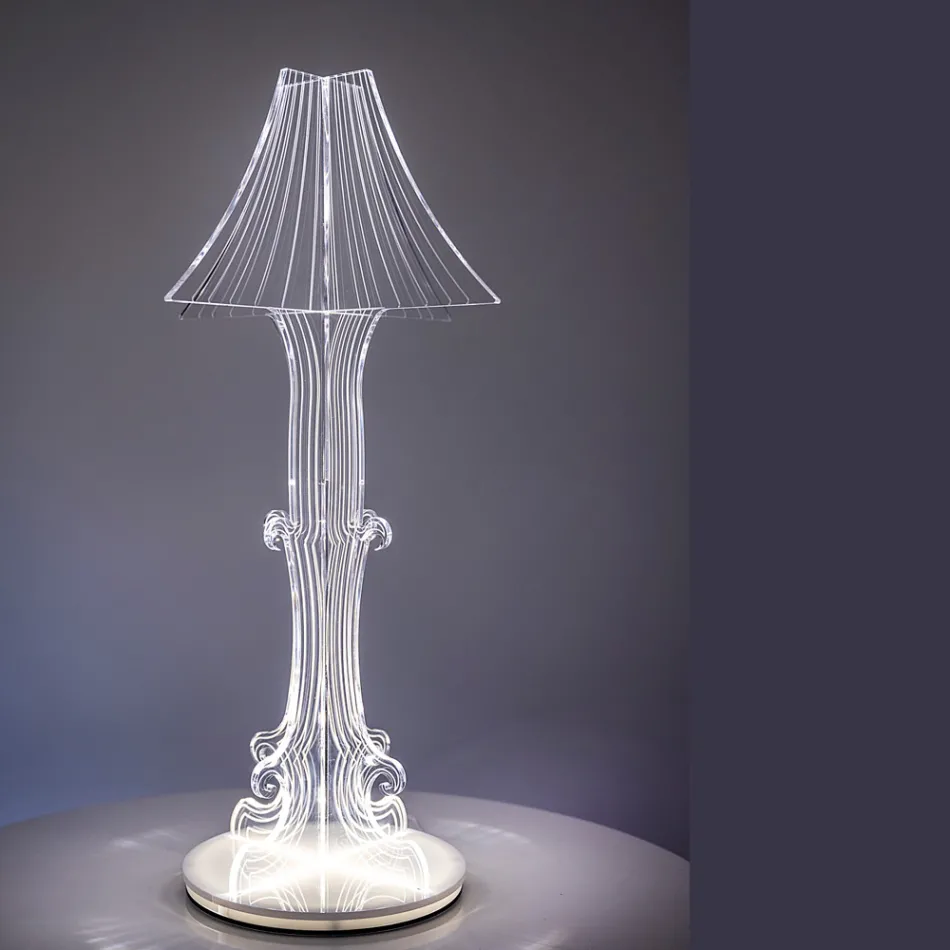 Lampada da Tavolo in Due Dimensioni in Plexiglass Made in Italy - Aurel Viadurini