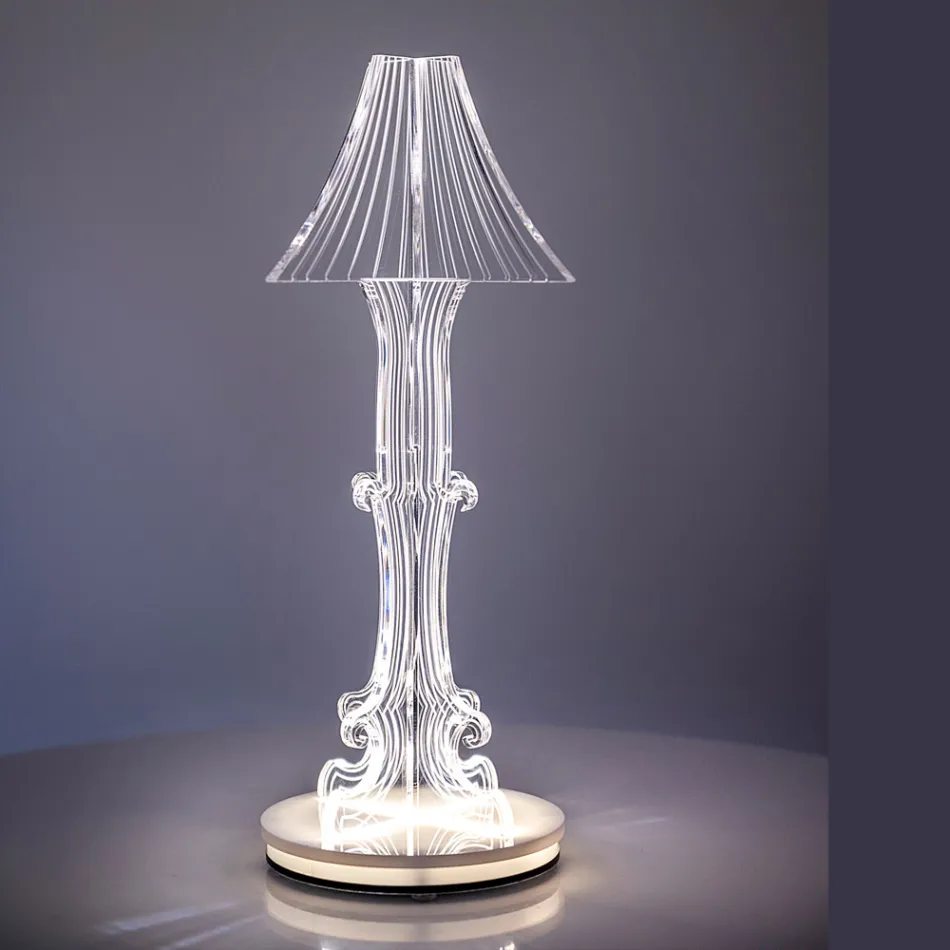 Lampada da Tavolo in Due Dimensioni in Plexiglass Made in Italy - Aurel Viadurini