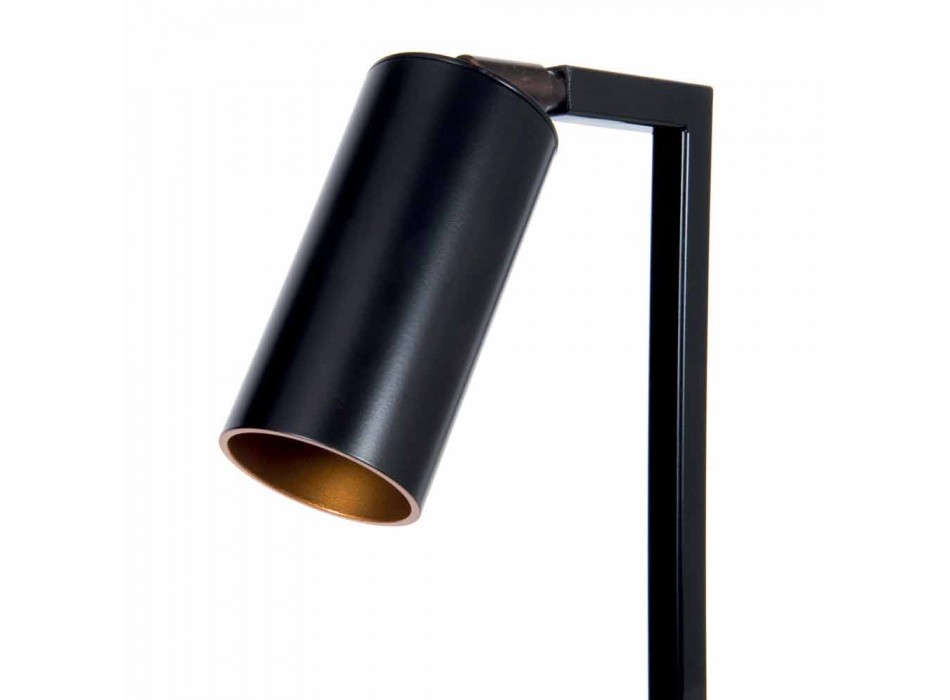 Lampada da Tavolo in Ferro e Alluminio Nero Opaco con LED Made in Italy - Agio