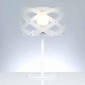 Lampada da tavolo in metacrilato bianco satinato diametro 40 cm Vanna 