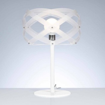Lampada da tavolo in metacrilato bianco satinato diametro 40 cm Vanna 