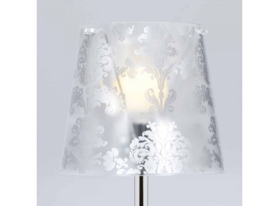 Lampada da tavolo in policarbonato con decori, diametro 30 cm, Mara 