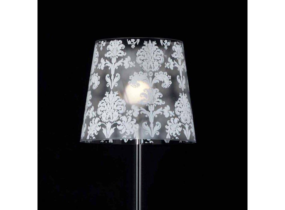 Lampada da tavolo in policarbonato con decori, diametro 30 cm, Mara 