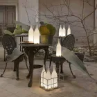 Lampada da Tavolo Led in Vetro Satinato Bianco Design Moderno - Bottiglia Viadurini