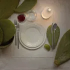 Lampada da Tavolo Led in Vetro Satinato Bianco Design Moderno - Bottiglia Viadurini