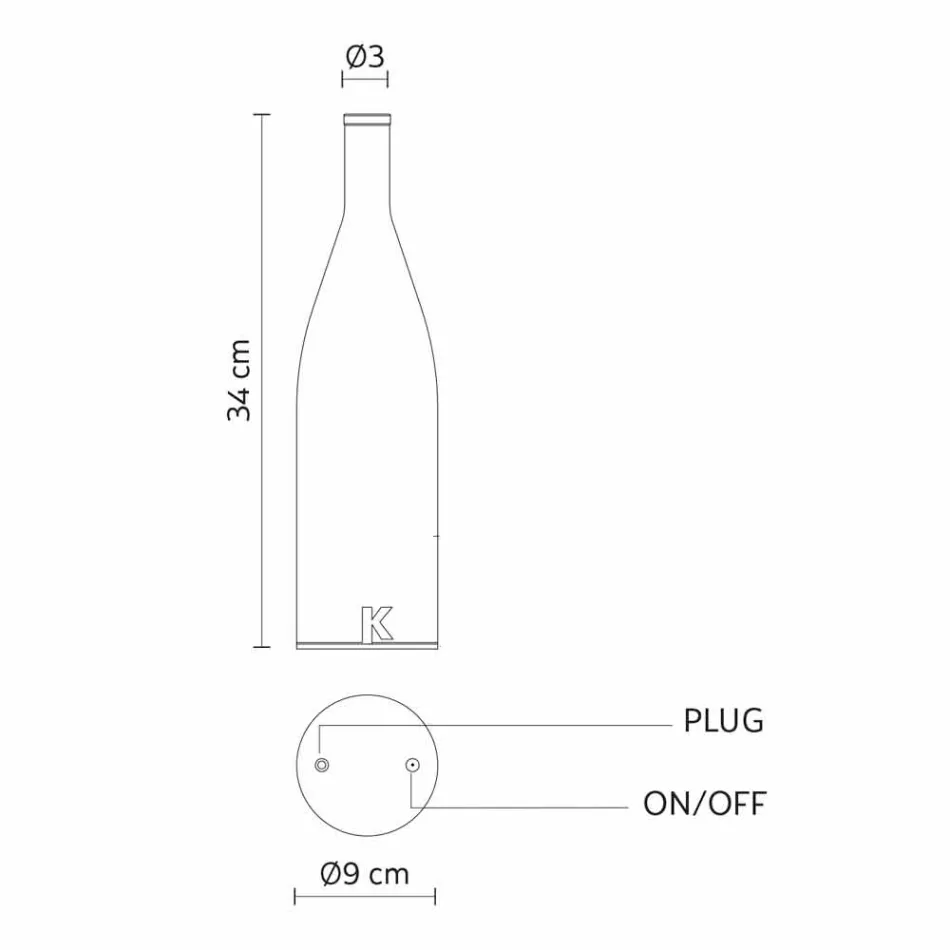 Lampada da Tavolo Led in Vetro Satinato Bianco Design Moderno - Bottiglia Viadurini
