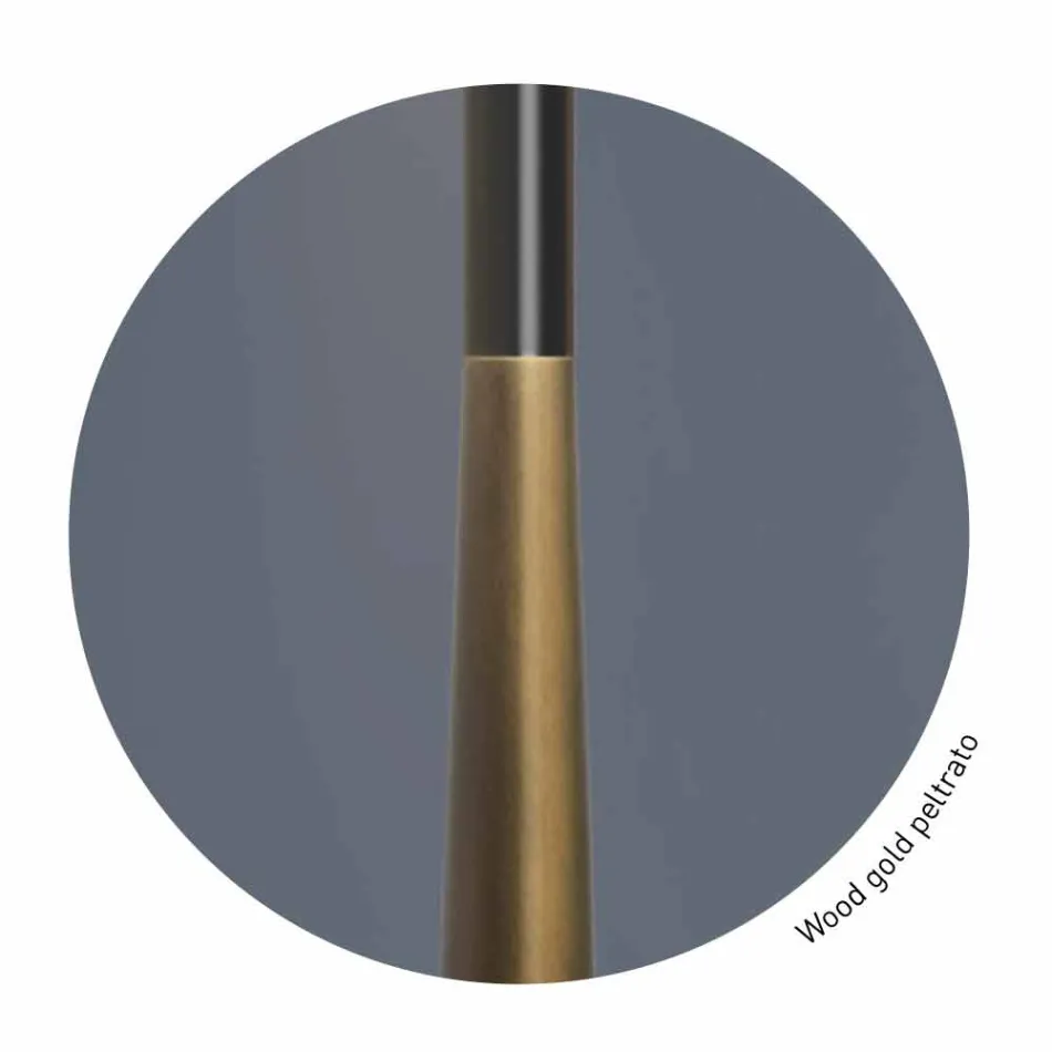 Lampada da Tavolo Moderna in Metallo, Legno e Organza Made in Italy - Boom Viadurini