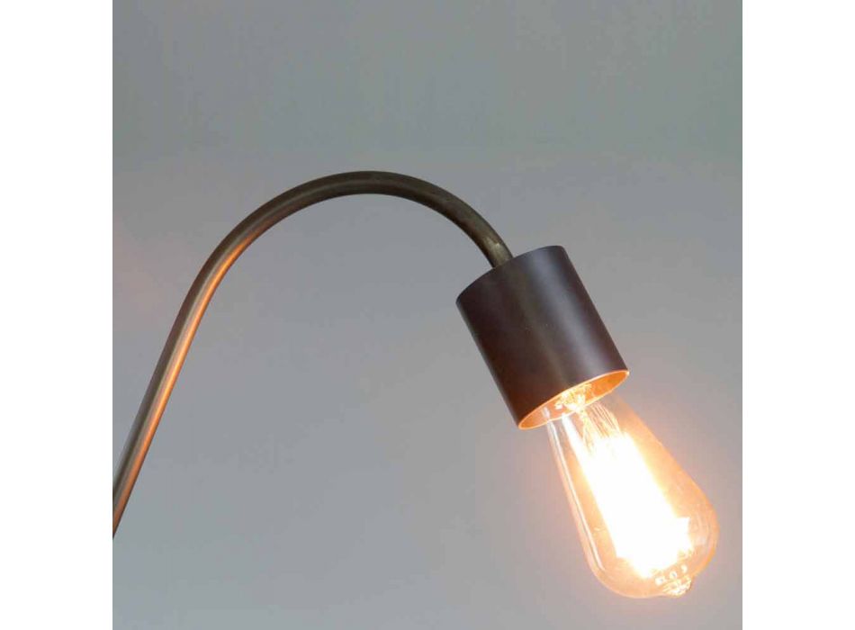 Lampada da Terra Artigianale di Design in Ferro Nero Made in Italy - Curva