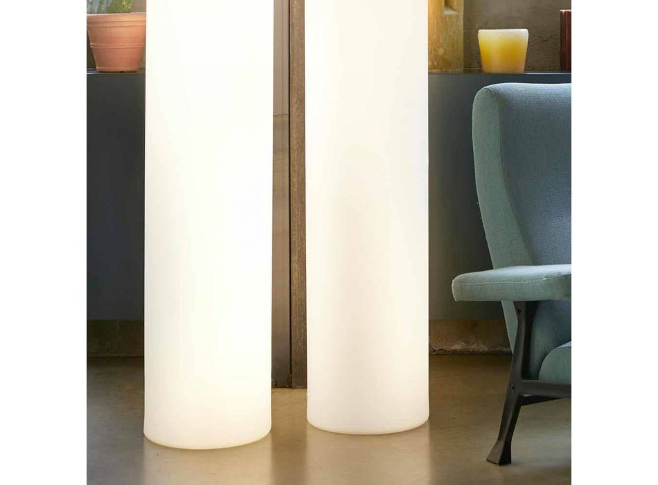 Lampada da terra cilindrica Slide Fluo luminosa realizzata in Italia