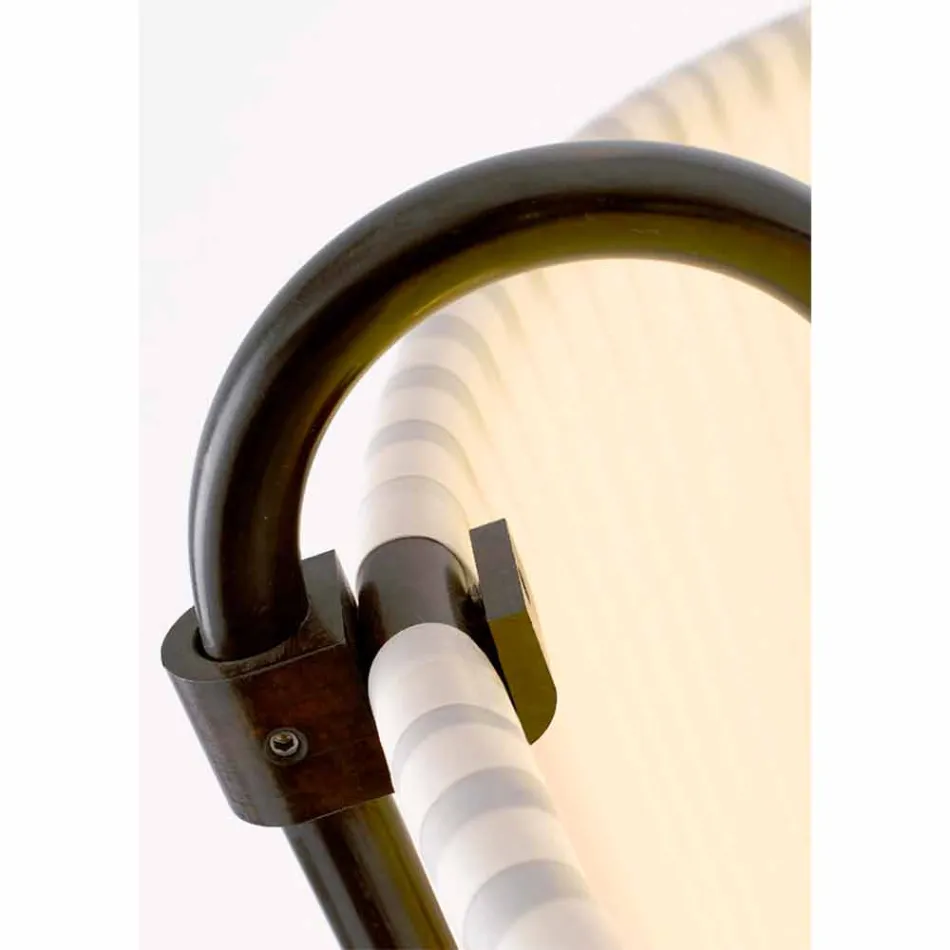 Lampada da terra classica Huà Hikà in ottone e tessuto Viadurini