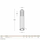 Lampada da terra classica Huà Hikà in ottone e tessuto Viadurini
