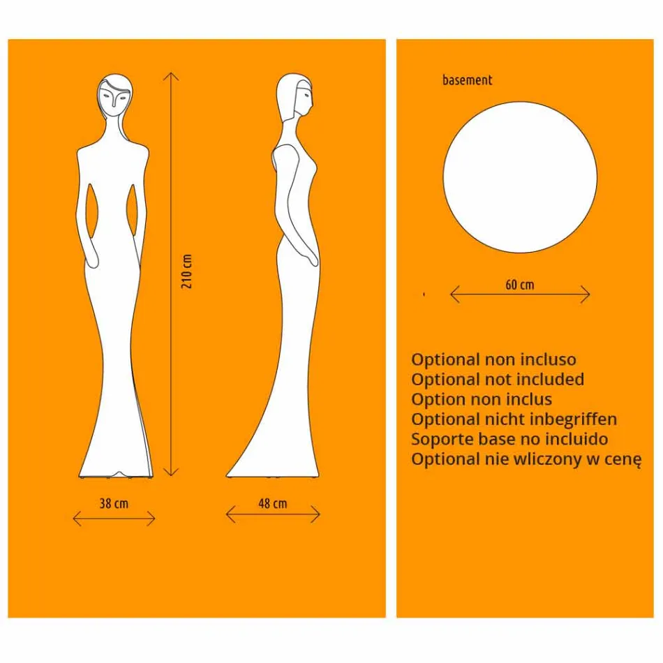 Lampada da Terra da Giardino con Luce Led RGBW Design a Statua - Penelope by Myyour Viadurini