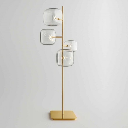 Lampada da Terra Design con Struttura in Metallo Lucido Made in Italy - Donatina Viadurini