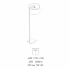 Lampada da Terra di Design in Metallo con Paralume in Lino Made in Italy - Bali Viadurini