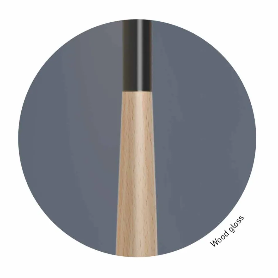 Lampada da Terra di Design in Metallo, Legno e Organza Made in Italy - Boom Viadurini