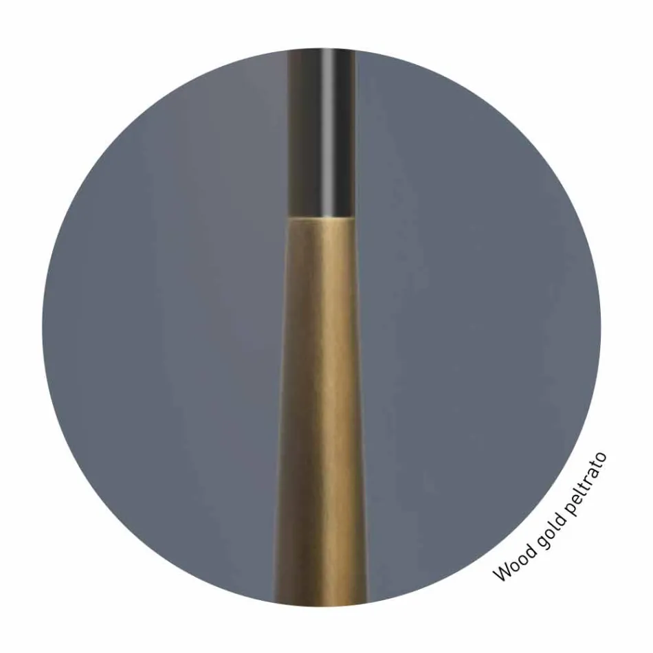 Lampada da Terra di Design in Metallo, Legno e Organza Made in Italy - Boom Viadurini