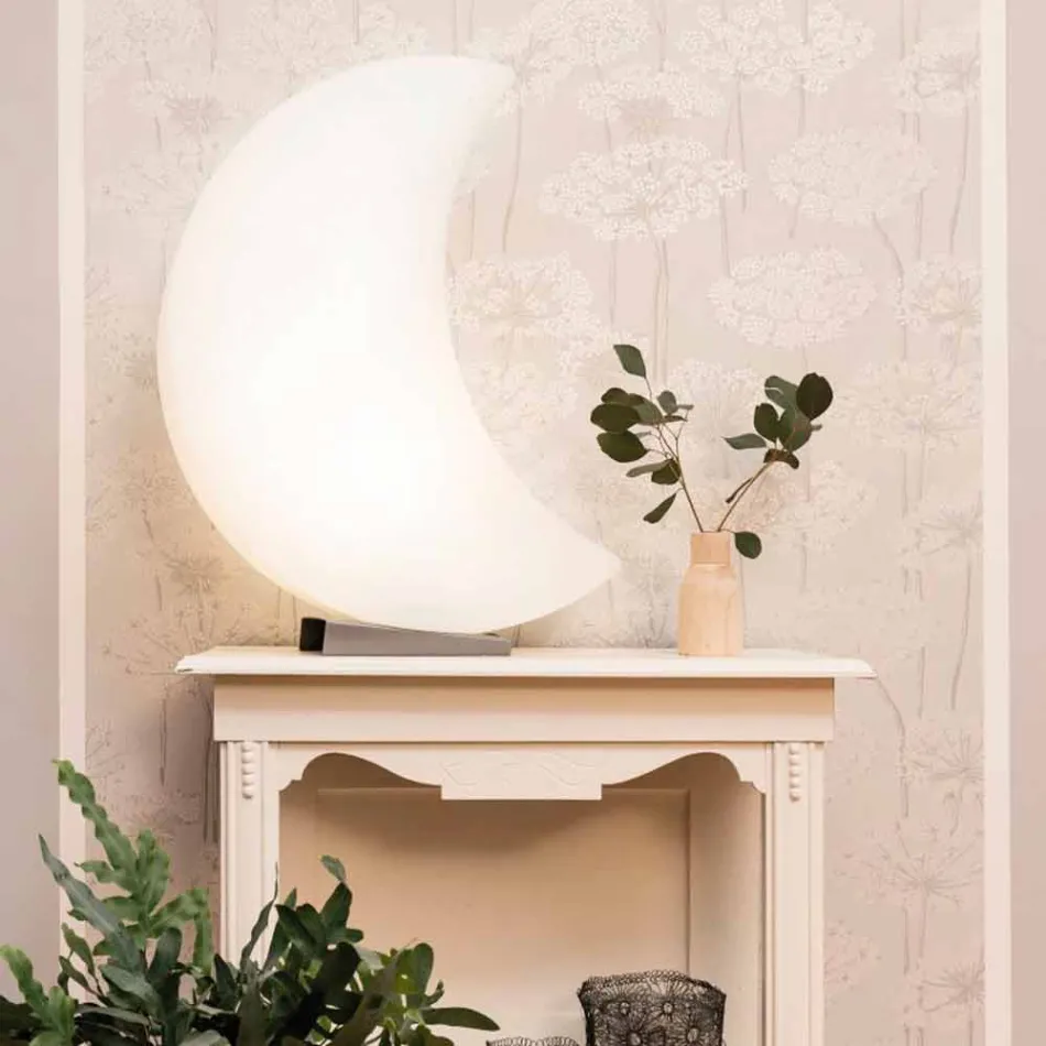Lampada da Terra Forma di Luna in Plastica di 2 Misure Design Moderno - Lunastar Viadurini