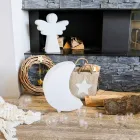 Lampada da Terra Forma di Luna in Plastica di 2 Misure Design Moderno - Lunastar Viadurini