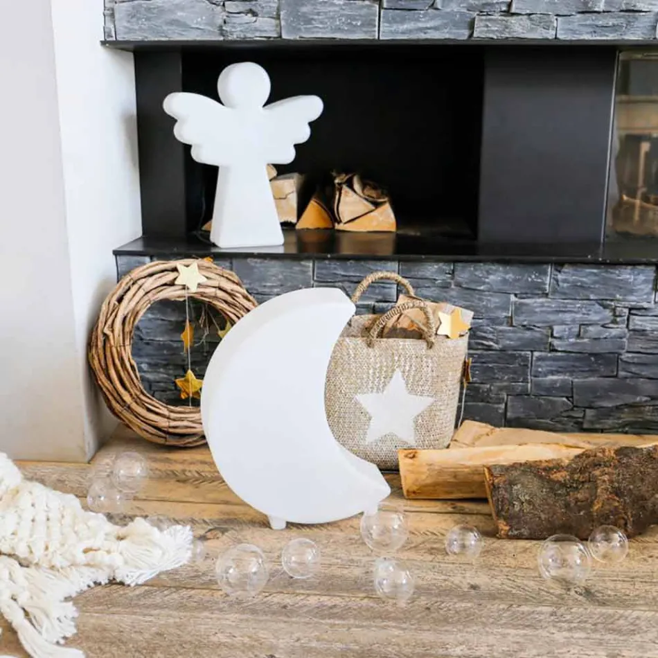 Lampada da Terra Forma di Luna in Plastica di 2 Misure Design Moderno - Lunastar Viadurini