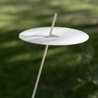 Lampada da Terra Giardino Alluminio Bianco Design a Foglia Ninfea - Cipriam Viadurini