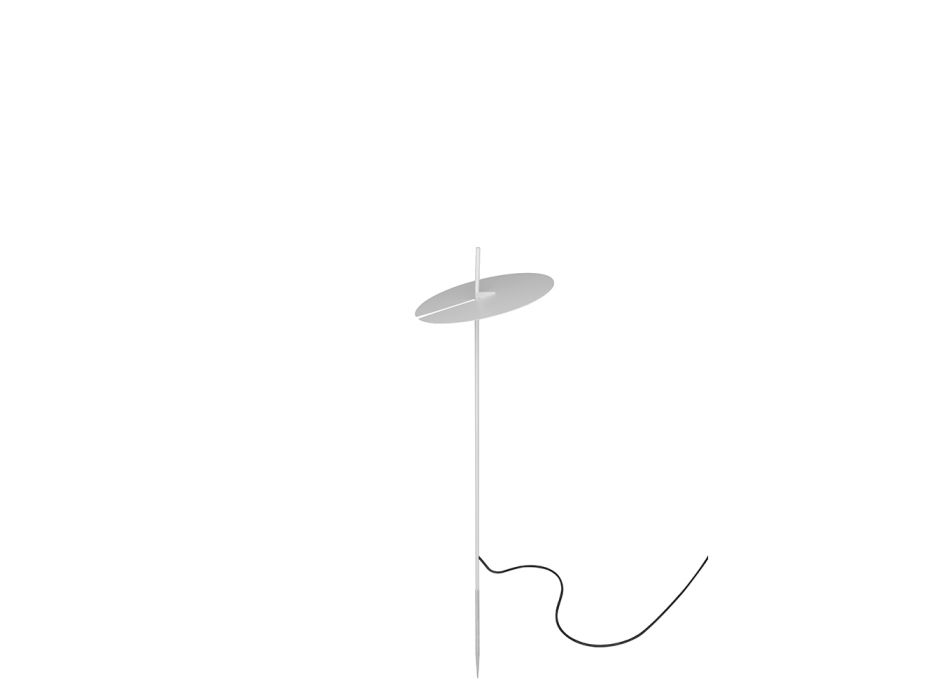 Lampada da Terra Giardino Alluminio Bianco Design a Foglia Ninfea - Cipriam Viadurini