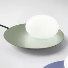 Lampada da Terra in Alluminio, Metallo e Luce in Vetro Bianco - Luma Viadurini