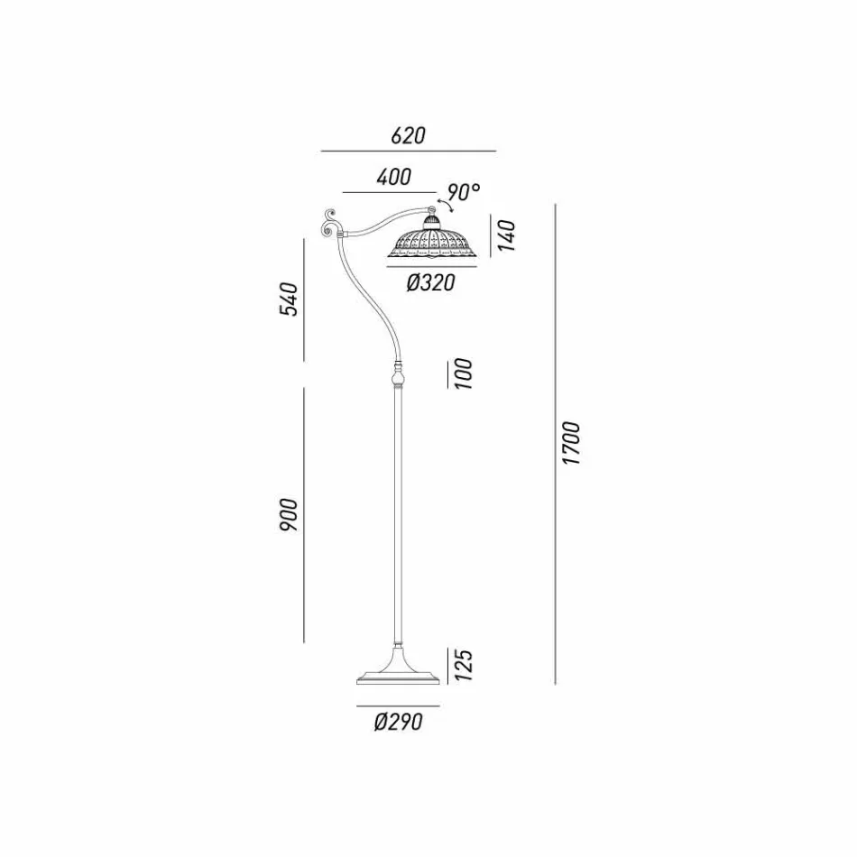 Lampada da terra in ceramica stile liberty Anita Il Fanale Viadurini