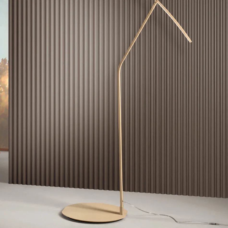 Lampada da Terra in Metallo Verniciato in Diversi Colori e LED Dimmerabile - Acero Viadurini