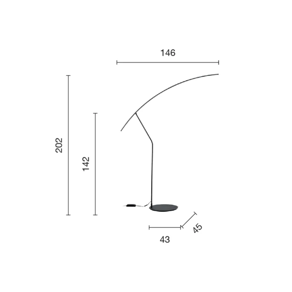Lampada da Terra in Metallo Verniciato in Diversi Colori e LED Dimmerabile - Acero Viadurini
