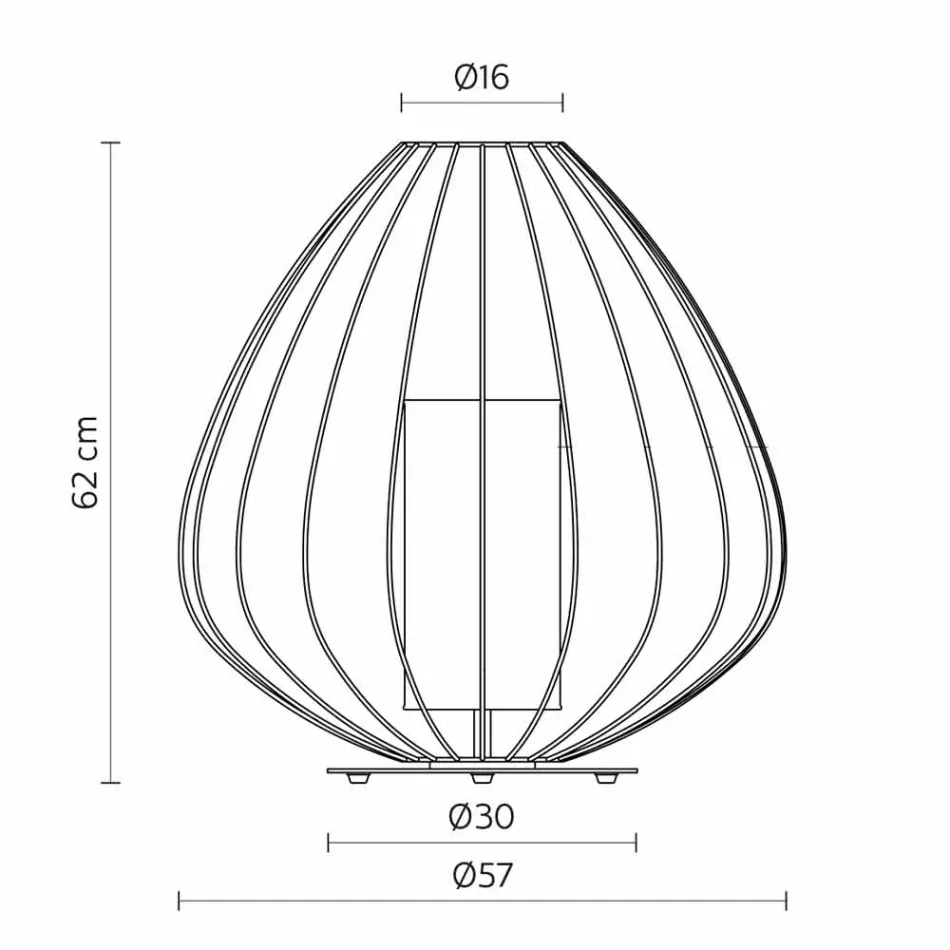 Lampada da Terra o da Appoggio in Filo Metallico Bianco o Bronzo - Lanterna Viadurini