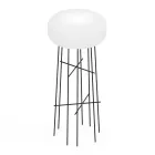 Lampada da Terra per Esterni in Polietilene Bianco Made in Italy - Disco Viadurini
