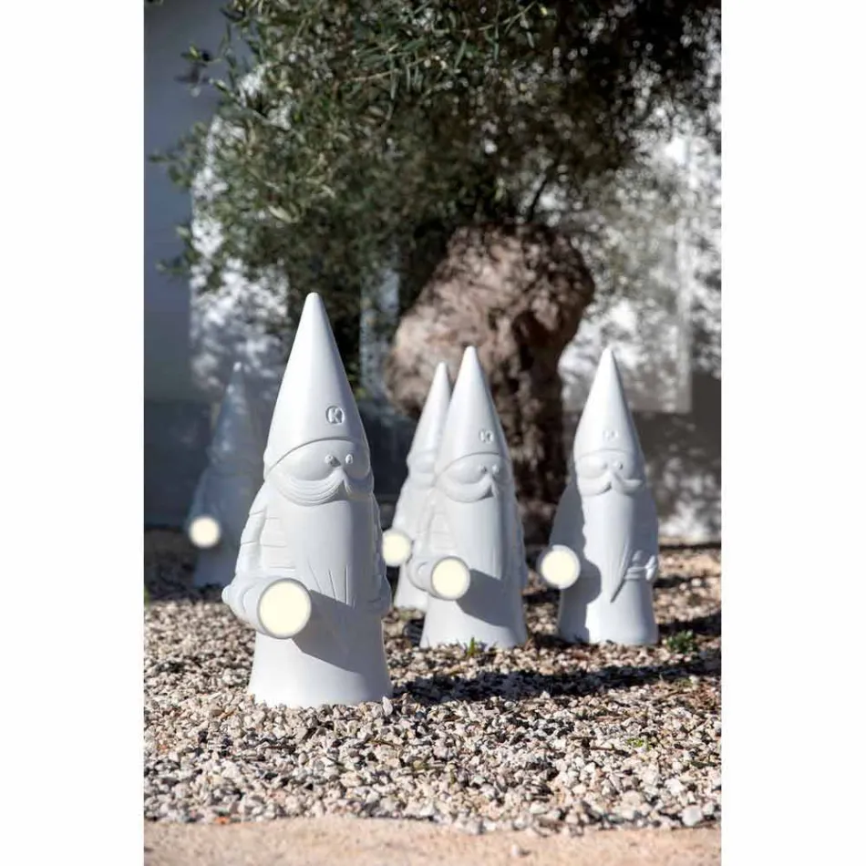 Lampada da Terra per Esterno Led in Tecnopolimero Bianco Design Moderno - Nano Viadurini