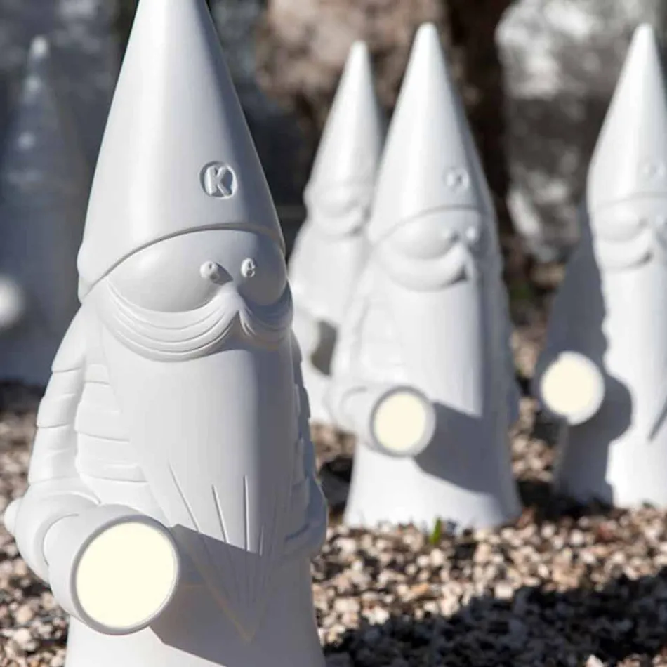 Lampada da Terra per Esterno Led in Tecnopolimero Bianco Design Moderno - Nano Viadurini