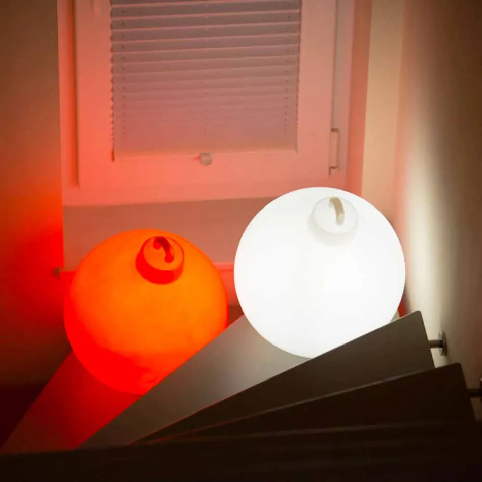 Lampada di Decoro da Interno o Esterno Palla di Natale Rossa, Bianca - Pallastar Viadurini