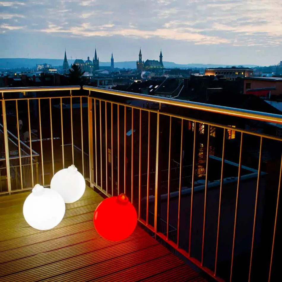 Lampada di Decoro da Interno o Esterno Palla di Natale Rossa, Bianca - Pallastar Viadurini