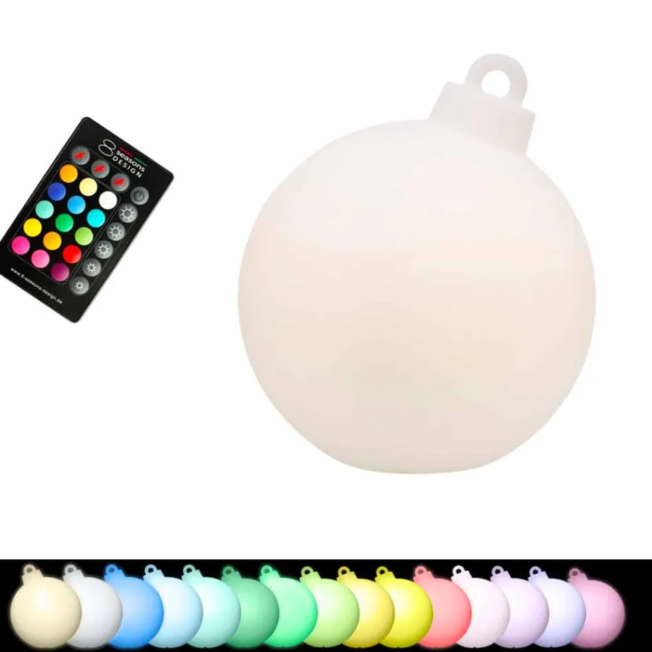 Lampada di Decoro da Interno o Esterno Palla di Natale Rossa, Bianca - Pallastar Viadurini