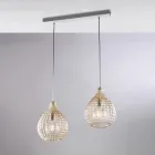 Lampada di Design in Metallo in Vetro con Pendenti in Cristallo - Atlas Viadurini