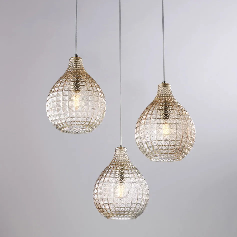 Lampada di Design in Vetro e Metallo Made in Italy per Arredare con Stile - Atlas Viadurini