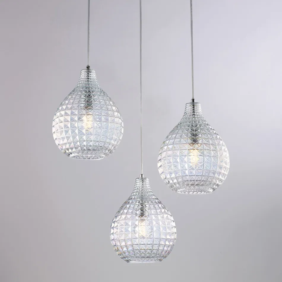 Lampada di Design in Vetro e Metallo Made in Italy per Arredare con Stile - Atlas Viadurini